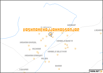 map of Vashnām-e Ḩājj Aḩmad Sanjar