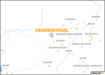 map of Vashnām-e Mīrgol