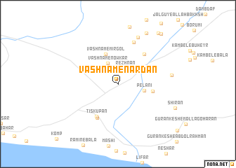map of Vashnām-e Nardān