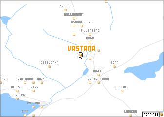 map of Västanå