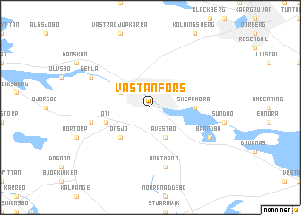 map of Västanfors