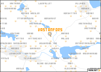 map of Västanfors