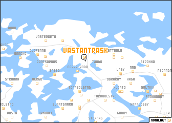 map of Västanträsk