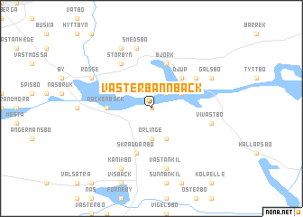 map of Västerbännbäck