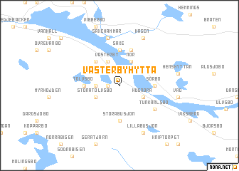 map of Västerbyhytta