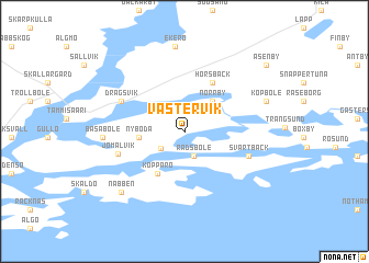 map of Västervik