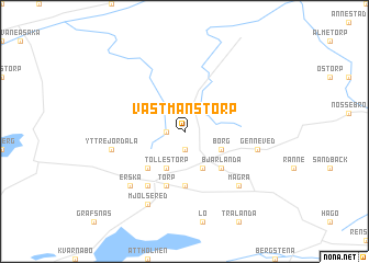 map of Västmanstorp
