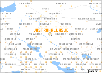 map of Västra Hällasjö