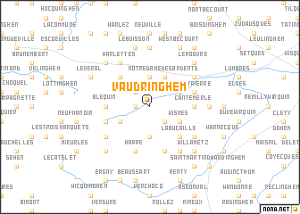 map of Vaudringhem