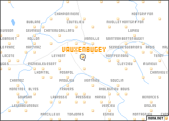 map of Vaux-en-Bugey