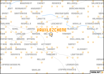 map of Vaux lez Chêne