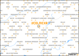 map of Včelnička