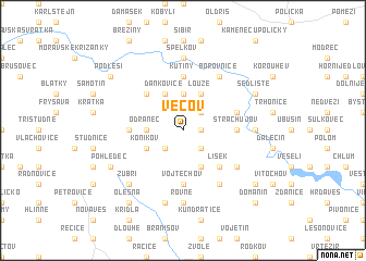 map of Věcov