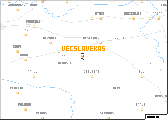 map of Vecslavēkas