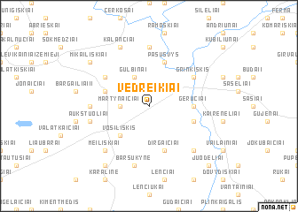 map of Vedreikiai