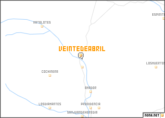 map of Veinte de Abril