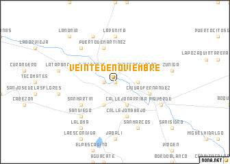 map of Veinte de Noviembre