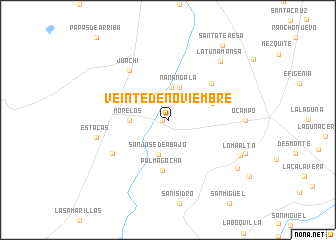 map of Veinte de Noviembre