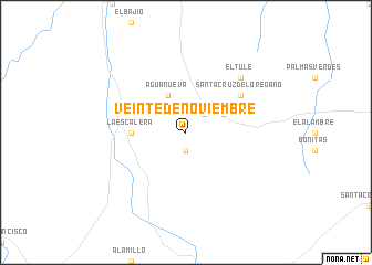 map of Veinte de Noviembre