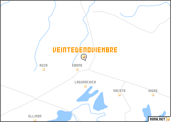 map of Veinte de Noviembre