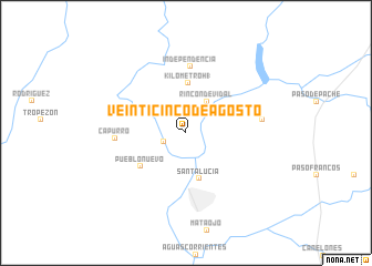 map of Veinticinco de Agosto