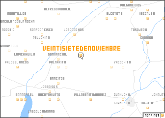 map of Veintisiete de Noviembre