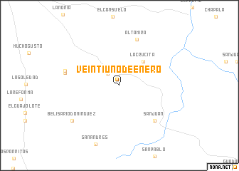 map of Veintiuno de Enero