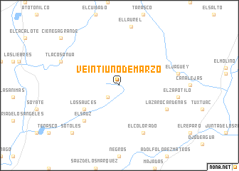 map of Veintiuno de Marzo