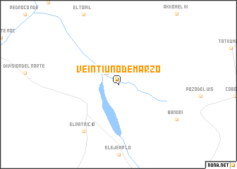 map of Veintiuno de Marzo