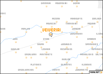 map of Veiveriai