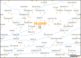 map of Vejukai