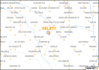 map of Veľaty