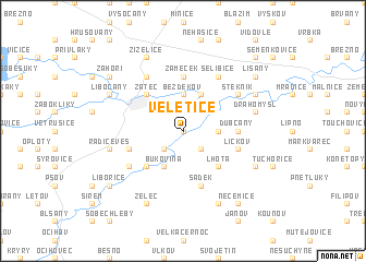 map of Veletice