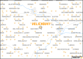 map of Velichovky