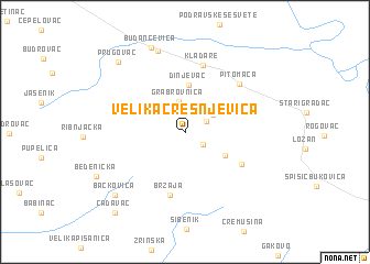 map of Velika Črešnjevica