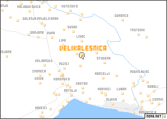 map of (( Velika Lešnica ))
