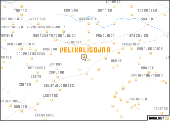 map of Velika Ligojna