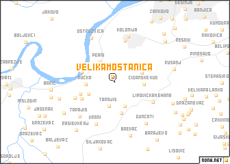 map of Velika Moštanica