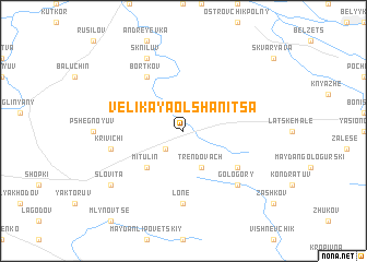 map of Velikaya Olʼshanitsa