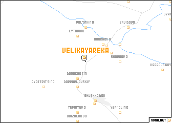map of Velikaya Reka
