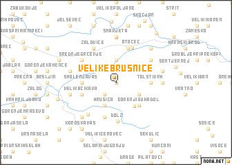 map of Velike Brusnice