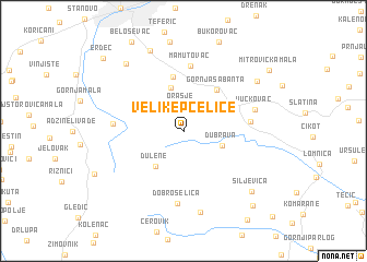 map of Velike Pčelice