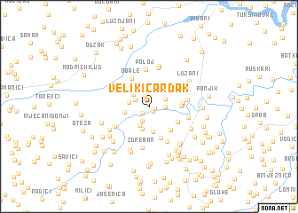 map of Veliki Čardak