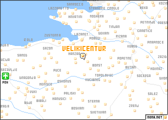 map of Veliki Čentur