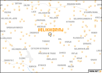 map of Veliki Korinj