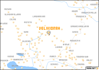 map of Veliki Orah