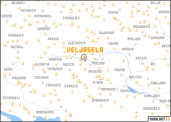 map of Velja Sela