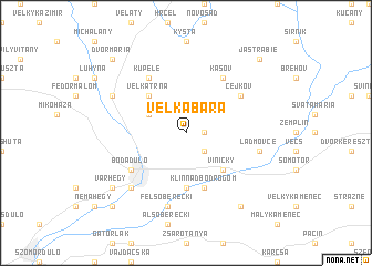 map of Veľká Bara