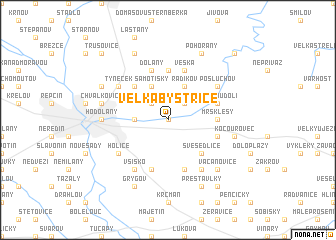 map of Velká Bystřice