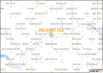 map of Veľká Bytča